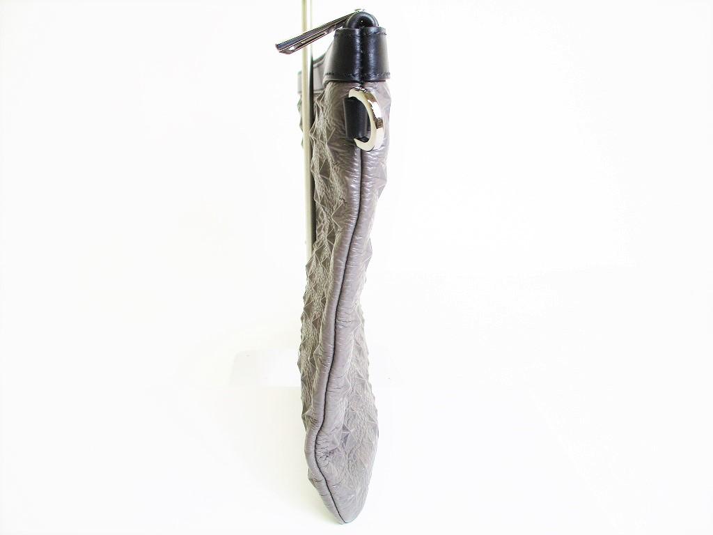 Authentische Jimmy Choo geprägte Sterne grau und schwarz Leder Clutch #8059 generalüberholt