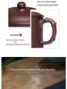 Yixing Handmade Purple Clay Tea Cup with Lid, Large Capacity, Bamboo Design