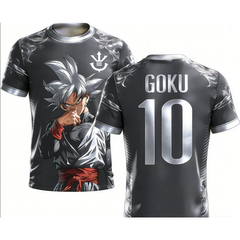 Dragon Ball Official 3D Print Goku 10# Football Jersey Training Wear Parent-child S-6XL 90cm-160cm Trendy Tees