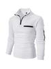 Polo à damier pour homme avec fermeture éclair sur les manches - Vêtements de sport printemps/automne