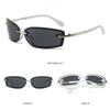 Cool Rimless Square Candy Color Sunglasses Y2K Metal Temples Women's Sun Glasses UV Protection Futuristic Shades