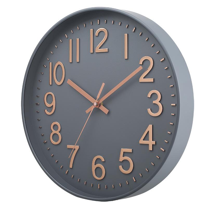 12 Inch 30CM Silent Wall Clock, Creative and Fashionable, Three-dimensional Digital Minimalist Clock for Home Living Room