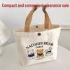 Three Little Bears Portable Canvas Lunch Handbag - Cute, Versatile Lunch Box Bag