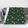Christmas Xmas Cute Fleece Throw Blanket Winter Holiday Blanket for Bed Bedroom Super Soft Plush Thin Quilt