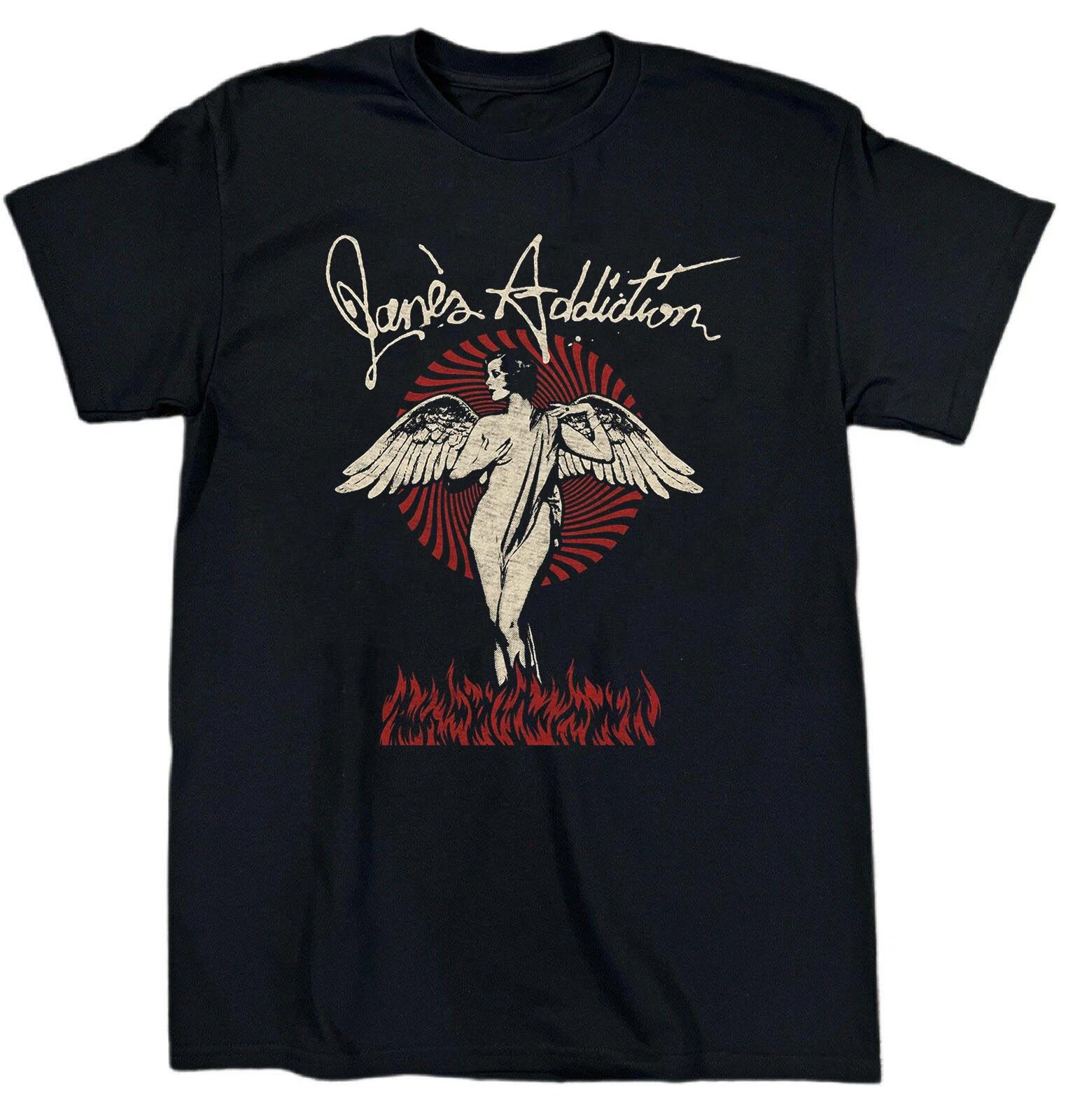 Men s and Women s T-shirts Collection Jane s Addiction Band Album Short Sleeve Cotton Black S
