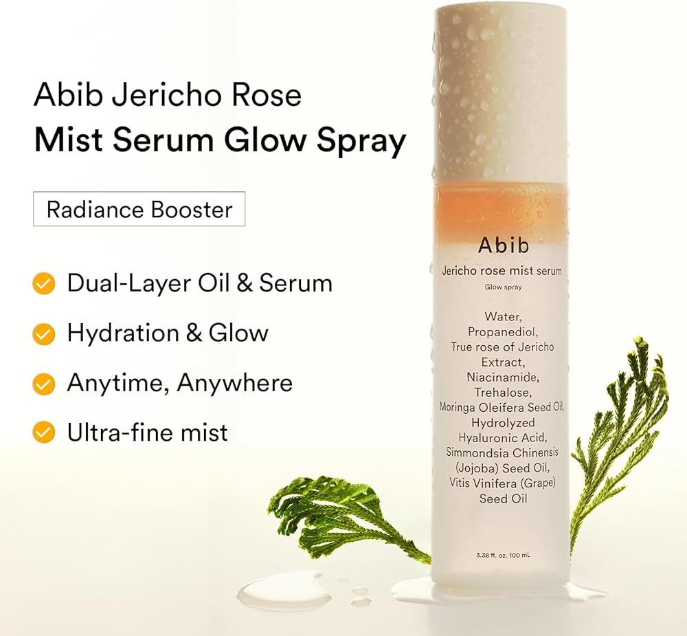 ABIB Mist Serum do Twarzy Róża Jerychońska Spray Glow 100ml / Tekstura olejowo-serum, Nawilżający, Nawilżający, Kosmetyki Koreańskie, Kbeauty