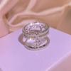 Ring Ring, Trendy Love Valentine'S Day Cupid'S Arrow, Double Heart Miniature Zircon Ring Women'S Jewelry
