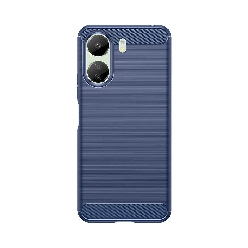 

For Poco C65 Case Cover Xiaomi Poco C65 Capas New Shockproof Armor Phone Bumper Back Carbon Fiber Soft TPU Fundas Poco C65 C 65 For Poco C65 синий