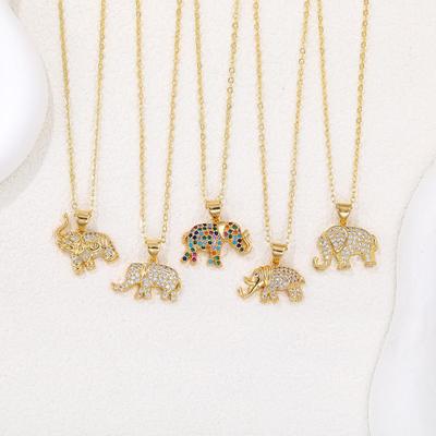18K Gouden Strass Olifant Ketting – Modieuze Europese en Amerikaanse Dier Hanger.