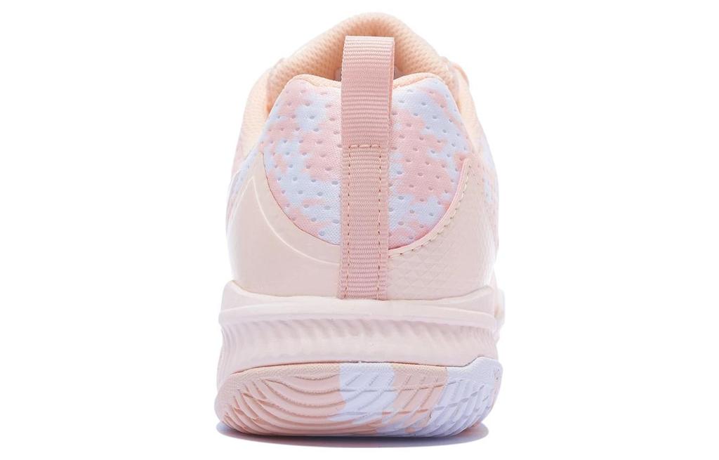 Women's Sneakers Li-Ning Halberd TD Badminton Shoes Women's Low-top Neon Orange Pink/Standard White