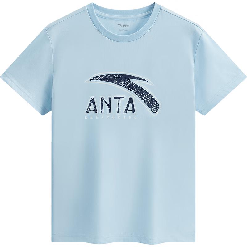 Anta Boys' 2025 Summer Breathable Cotton Short Sleeve T-Shirt A52527114