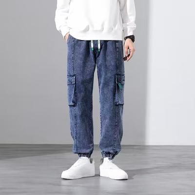Pánske džínsy veľkej veľkosti Voľné Joggery Streetwear Harem Jeans Cargo Nohavice Denimové nohavice po členky