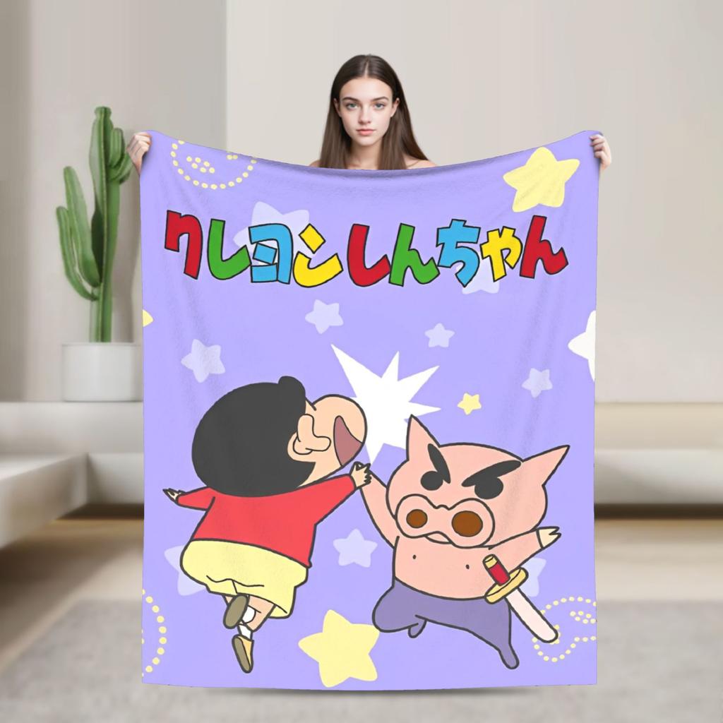 Crayon Shin chan Cartoon Decke Flanell Frühling Herbst Multifunktion Super Weich Überwurfdecken für Sofa Auto Bettwäsche Überwürfe