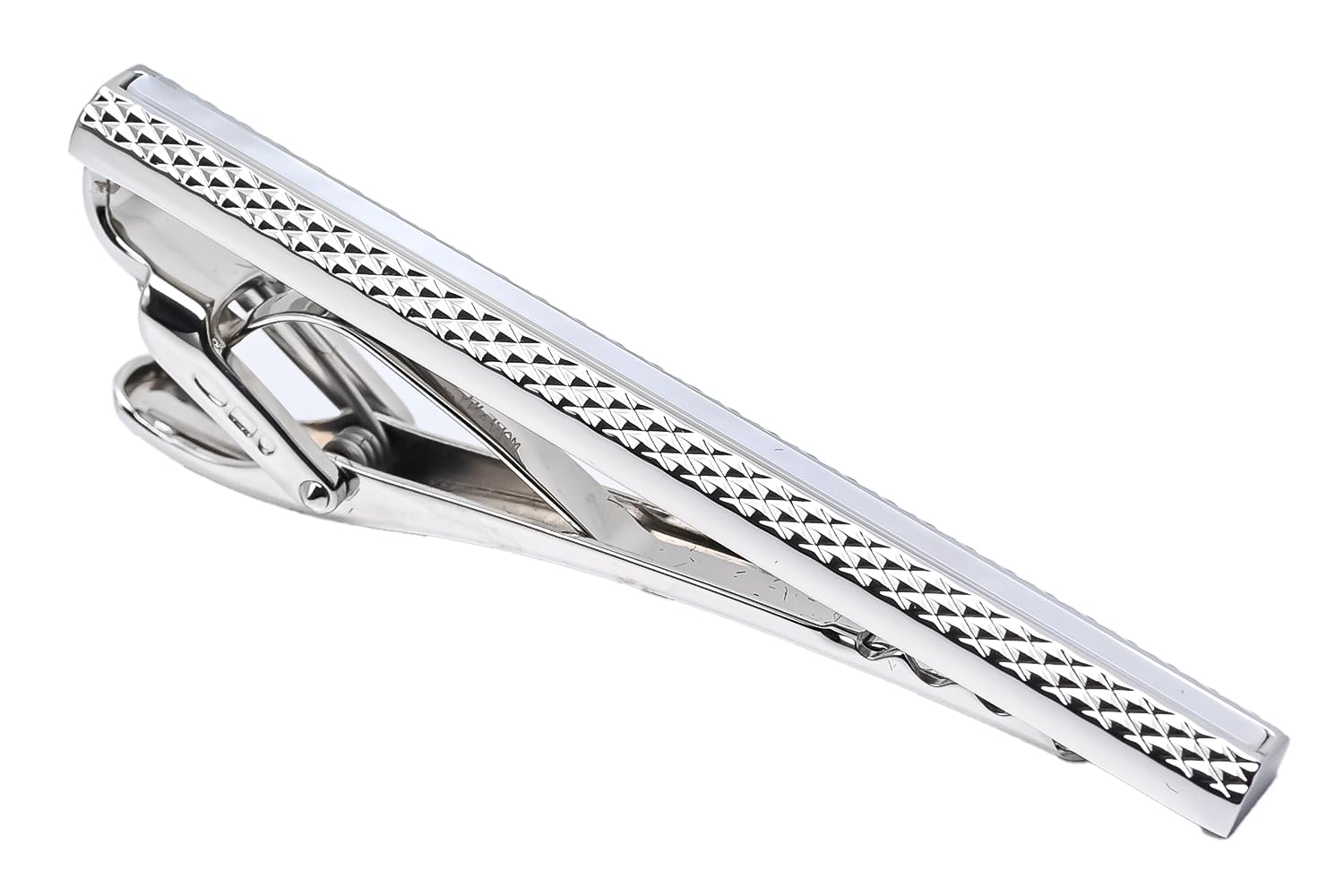 

Краватка Dunhill з вирізом Engine Turn, затискач з перламутру, срібляста, чоловіча, DU24FYS8102100, [Код товару 8102100]