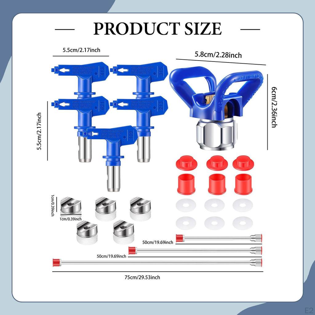 Airless Paint Sprayer Nozzle Tips Reversible Spray Tip Replaces Spare Parts with Guard for