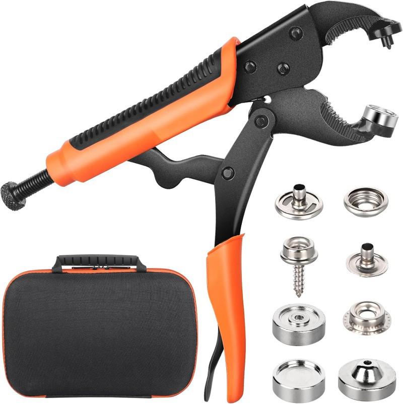 Heavy Duty Adjustable Snap Fastener Tool for Boat Covers with Large White Buckle