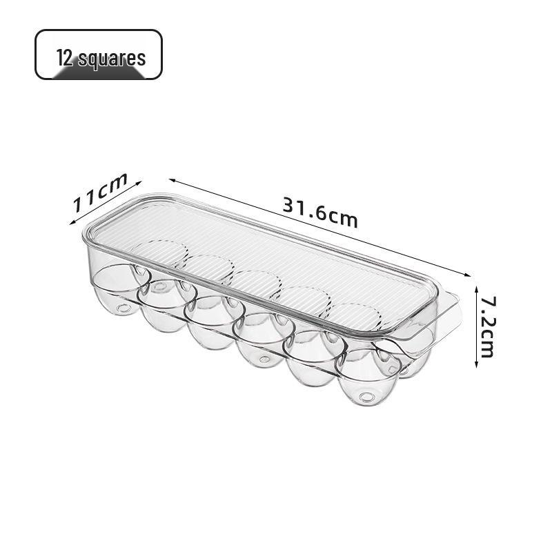 Egg Storage Box with Lid, Food-Grade Plastic, Kitchen Refrigerator Organizer