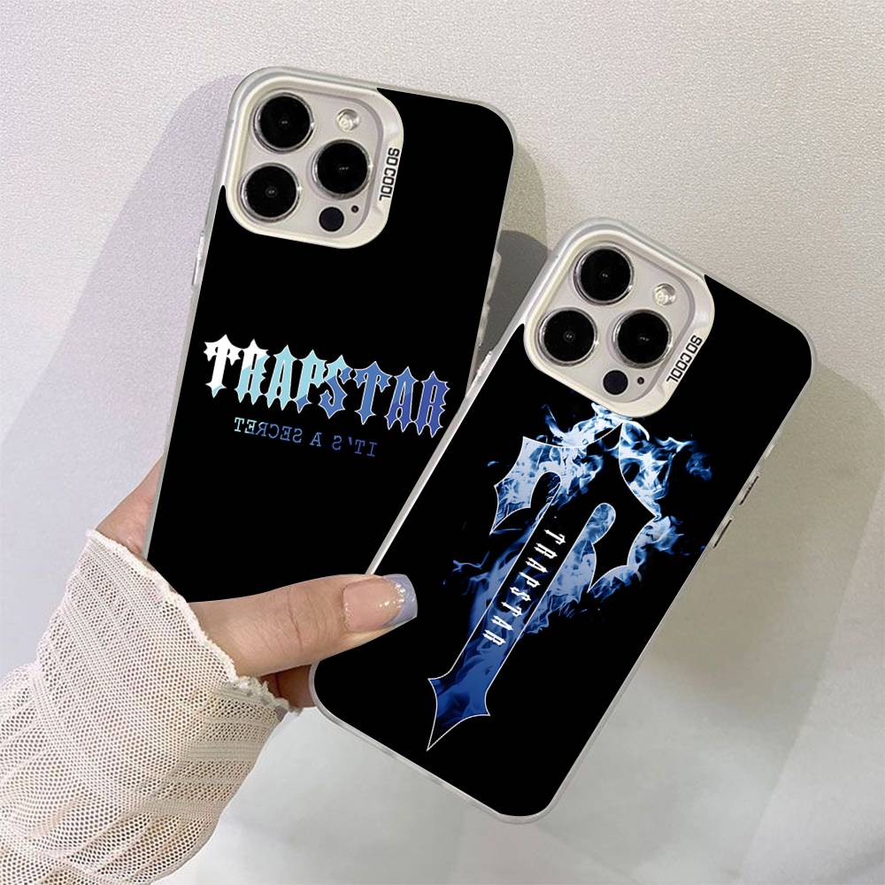 T-Trapstars Handyhülle Für IPhone 16 15 14 13 12 11 17 Pro Max Plus Farbe Silber Hülle