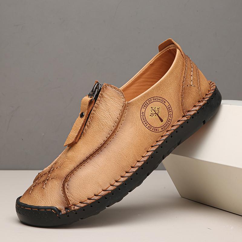 

Мужские кожаные кроссовки, повседневная обувь, мокасины ручной работы, дышащие туфли на плоской подошве, рабочие туфли, большие размеры 39-48 48 коричневый