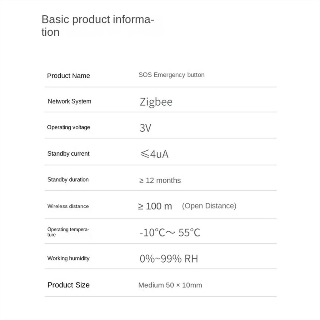 Tuya Smart ZigBee SOS Button Sensor Alarm Elderly Children Alarm Emergency Help Switch Tuya Smart Life Remote Control