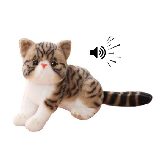 Simulated Kitten Plush Doll Lifelike Stuffed Animal with Air-Purifying Bamboo Charcoal Skin-friendly Cat Plushies Gifts for Girls Boys