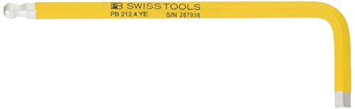 

PB Swiss Tools 4mm Rainbow color-coded Ball Point Hex Key L-wrench, Yellow