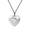 Exaggerated Heart Pearl Necklace with Irregular Hollow Design for Women