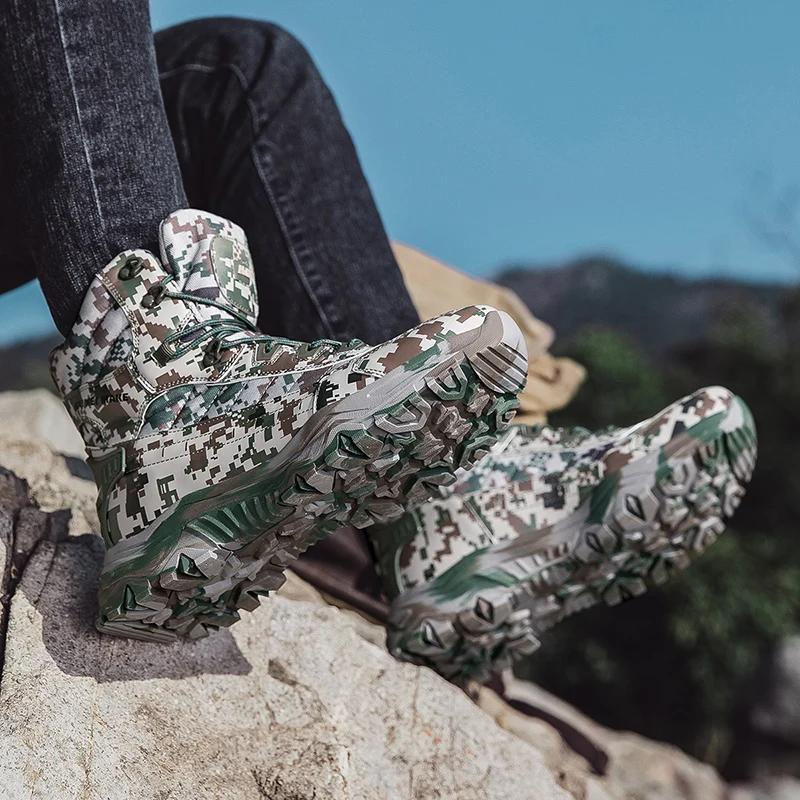 Fashion Men's Desert Combat Boots Outdoor Non-slip Hiking Shoes Waterproof Men's Work Boots Men Tactical Boots 2025 Fashion Ankle Boot