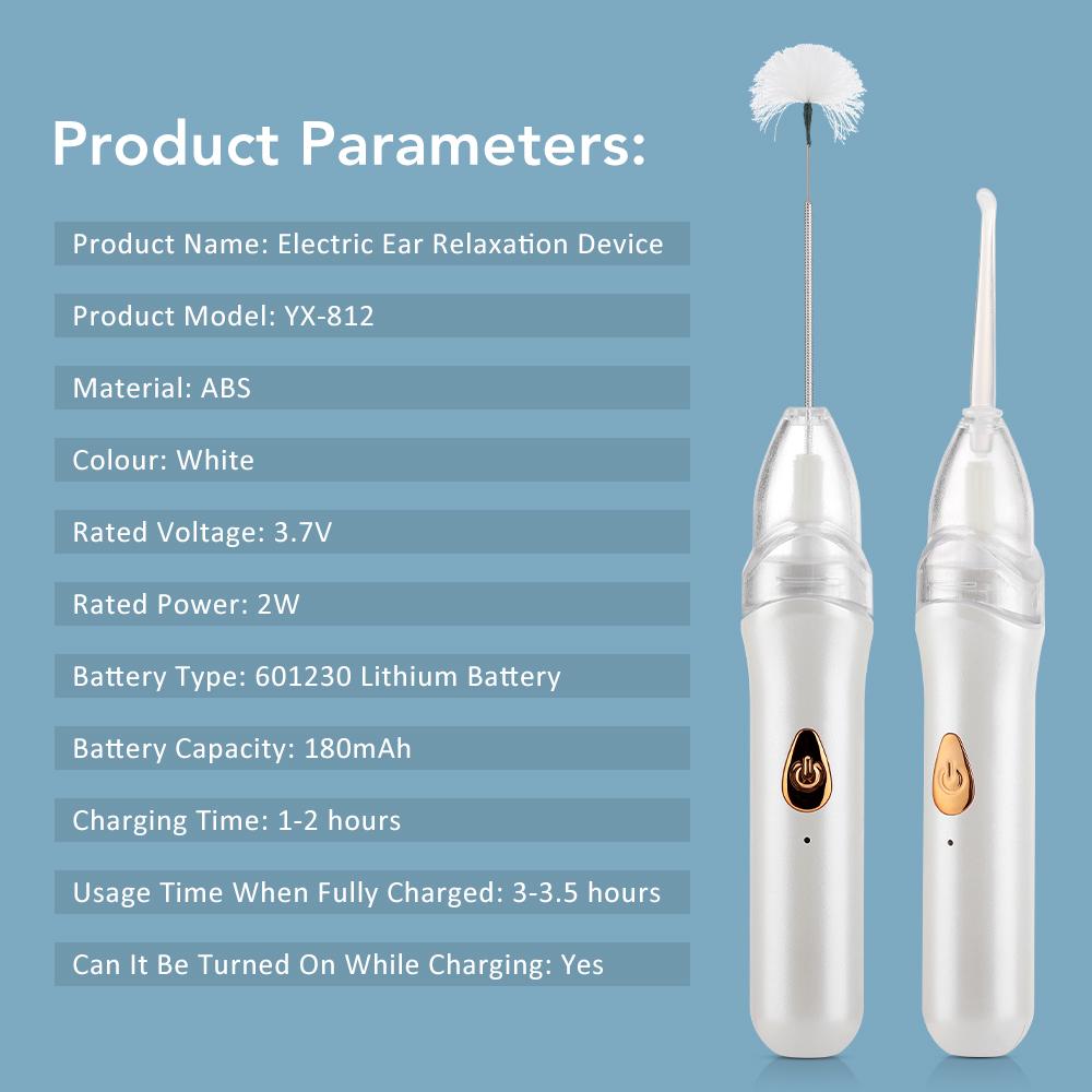 Electric Ear Cleaner Ear Picking Tool Set 4 Speeds Ear Canal Cleaning Portable Earwax Removal Tool Scoop/Spoon/Stick Ear Massage