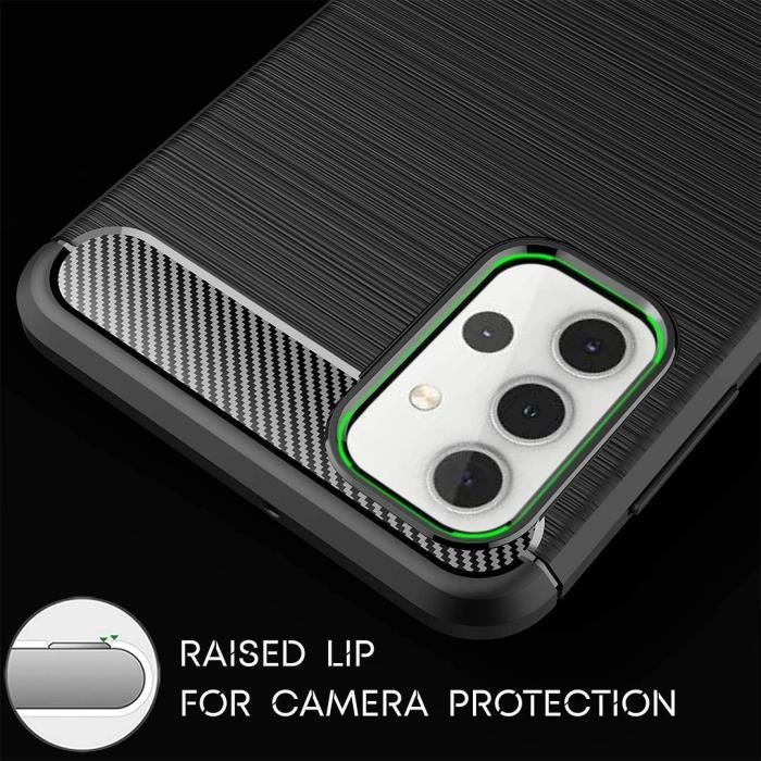 Silicone Case - BOOLING - for Samsung Galaxy A32 5G - Tempered Glass - Steel Lines Pattern - High Resistance