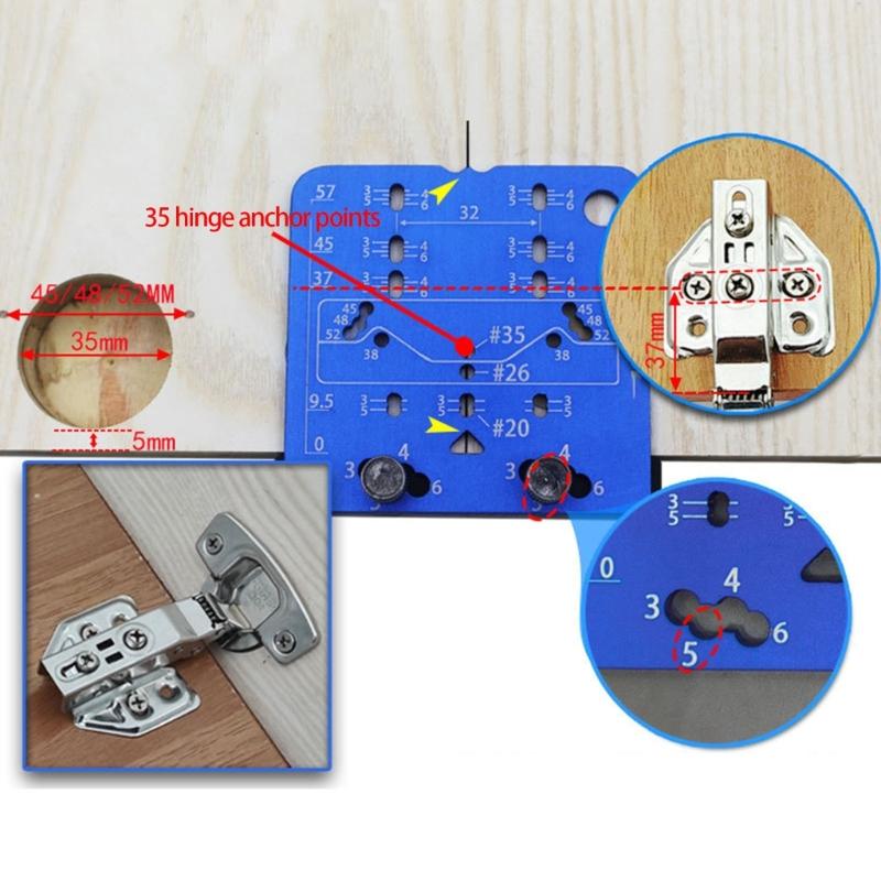 Aluminum Alloy Drill Guide Suitable for 26mm 35mm Holes Precise Drilling Cabinet Hinge & Shelf Pin with Ergonomic Design