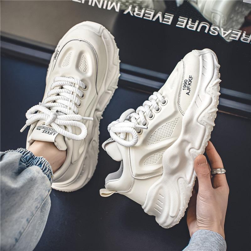 

2024 Spring Live Chinese Red Board Shoes Men s Platform Sneakers Korean Version Casual Street Bread Shoes Student Tide Shoes 39 чёрный
