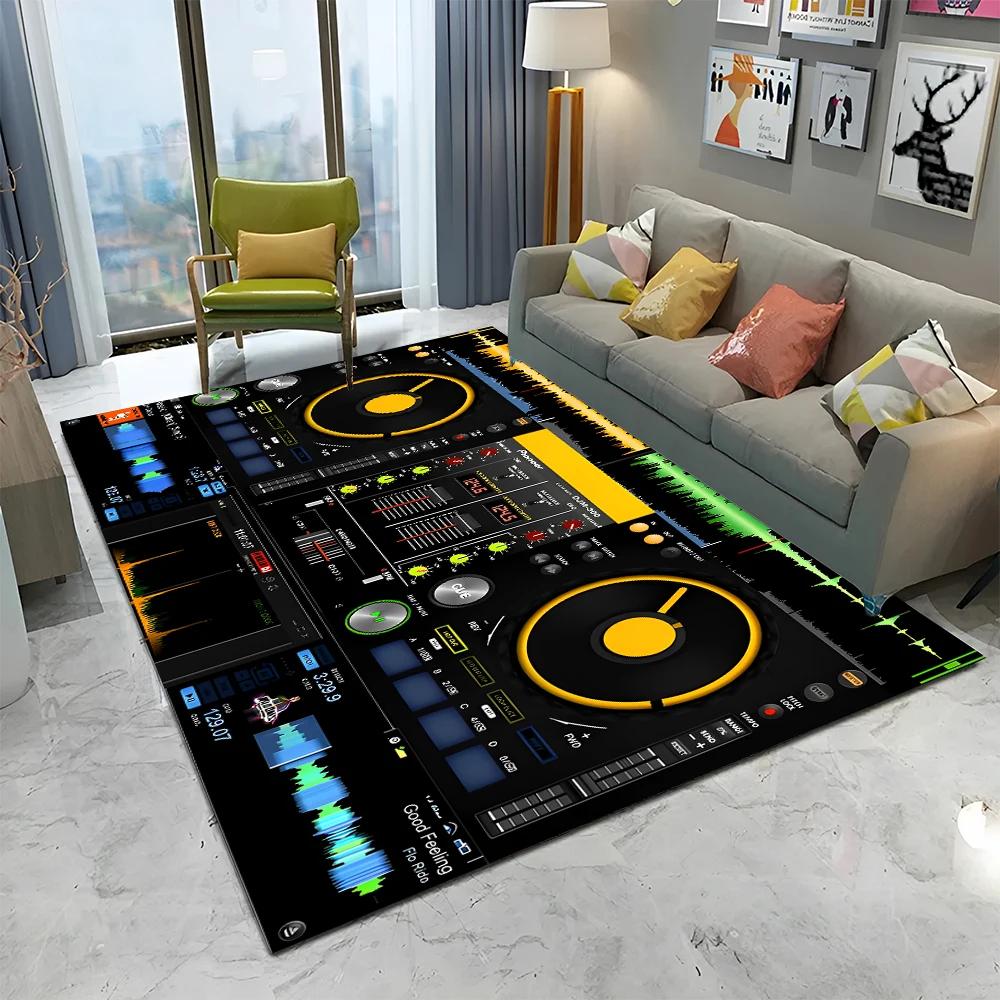 3D DJ Music Screen Keyboard Cartoon Carpet Rug for Home Living Room Bedroom Sofa Doormat Decor,Child Area Rug Non-slip Floor Mat