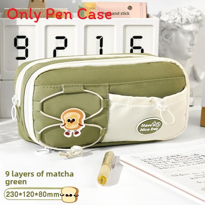 Traditional Pencil Case With Polyester Fabric And Cute Pins For Students And Office Use