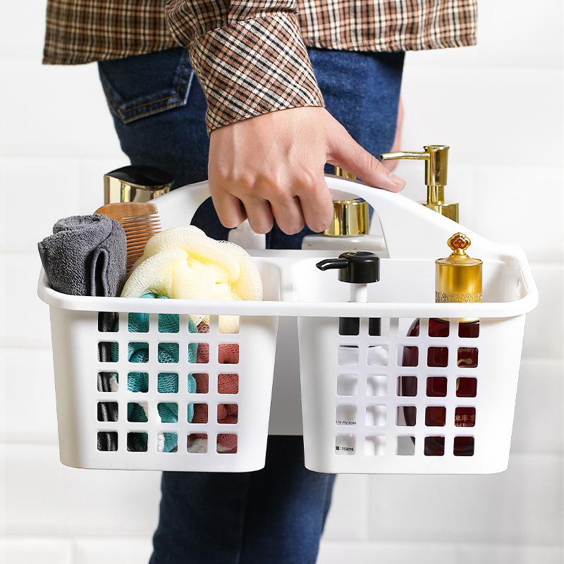 Plastic Portable Bath Basket Bathroom Storage Basket Compartment Toilet Sundries Storage Basket Basket Bath Basket Storage