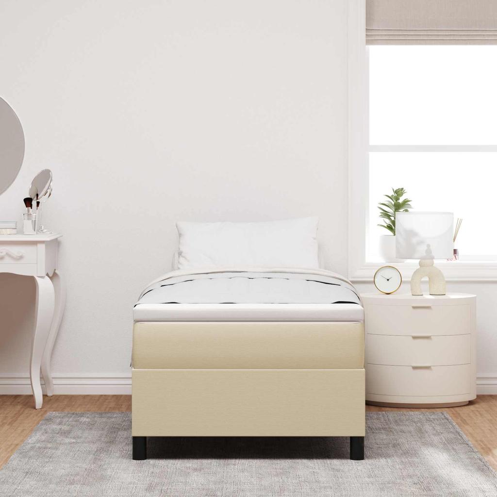 Platform Bed Frame Gray Green 80 x 200 cm Corduroy Fabric