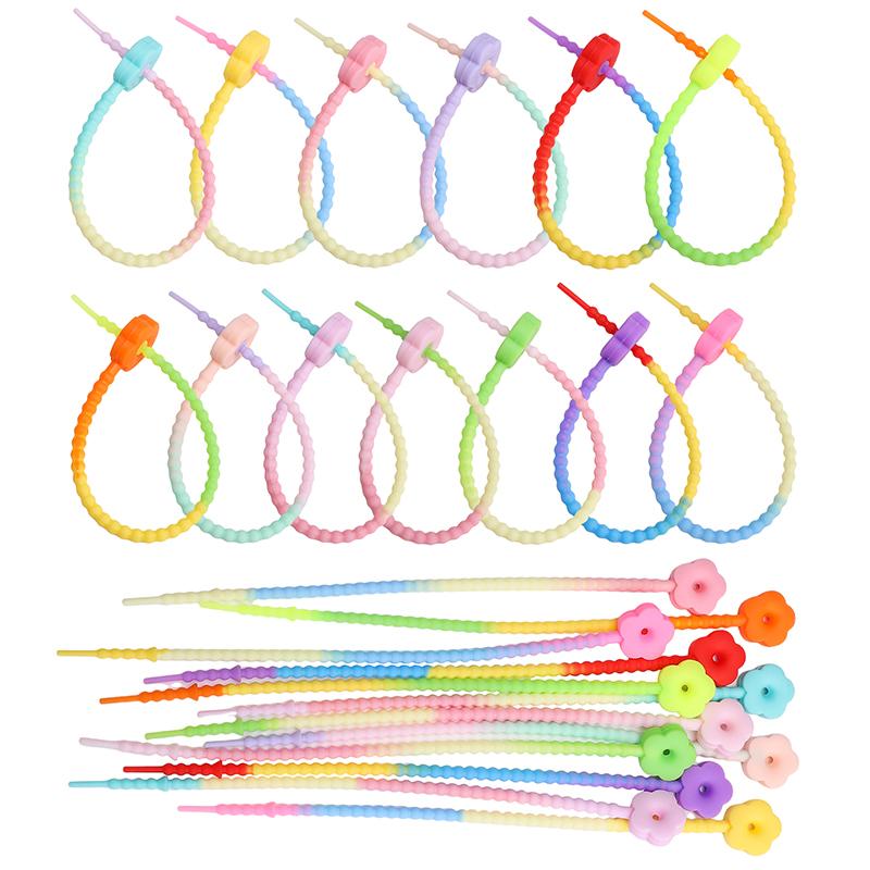 2-10Pcs Silicone Plum Blossom Gradient Keychain