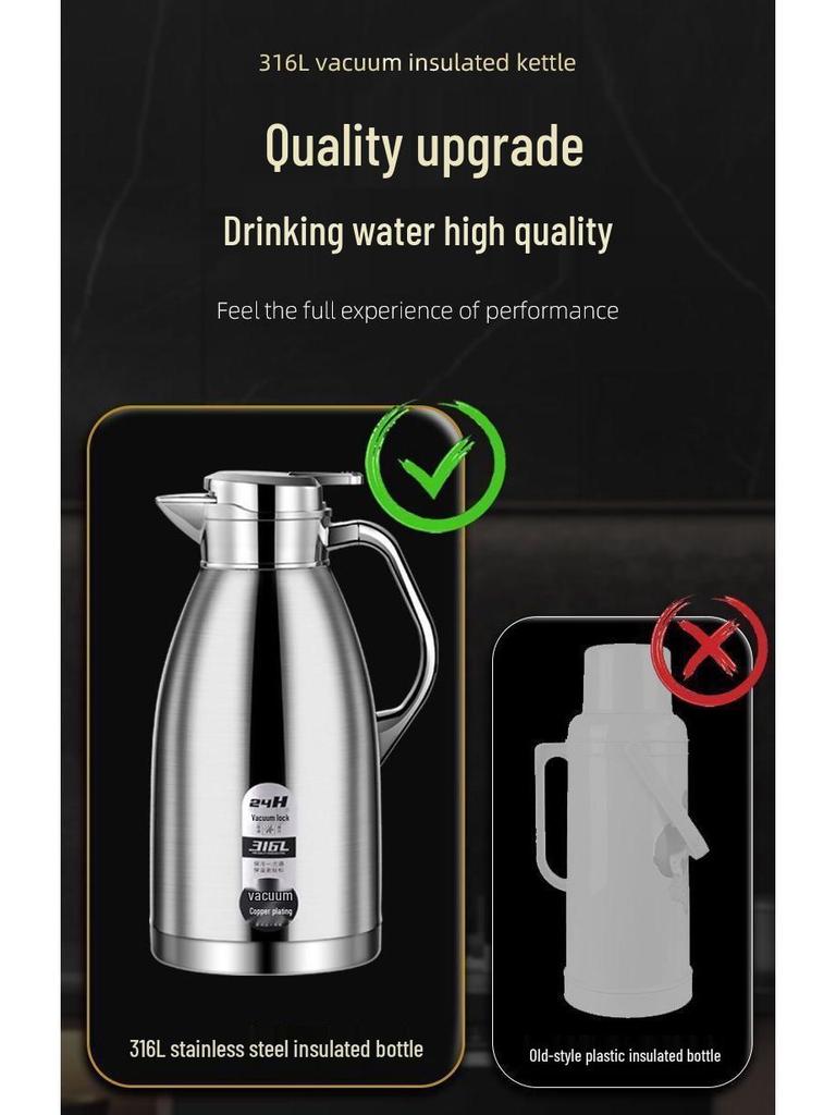 316 Stainless Steel Insulated Large Capacity Kettle - Long-lasting Vacuum Thermos for Boiling Water