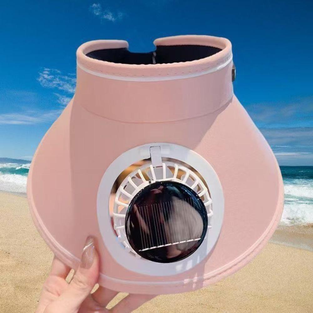 Breathable Wide Brim Sun Hat Mesh Solar Fan Cap Summer Fan Sunhat  Summer Activity
