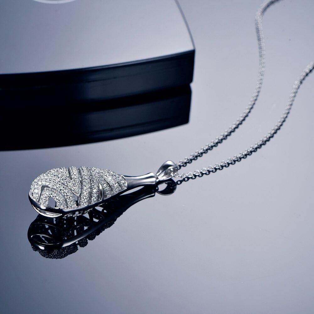 Tkj S925 Sterling Silver New Fashion Zircon Water Droplets Small Fresh Simple Ladies Necklace Temperament Clavicle Chain Female