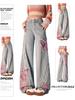 Plus Size Butterfly Patchwork High-Waist Jeans - Chic Women's Wide-Leg Summer Pants