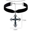 Temperament Gothic Red Drop Glaze Cross Pendant Black Velvet Necklace for Women Halloween Party Choker Jewelry Accessories Gifts