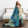 Chinese ink painting Flannel Blanket Winter Soft Warm Throw Blanket for Girls Boys Home Decor Aesthetic Bedspread Sofa Bed Cover