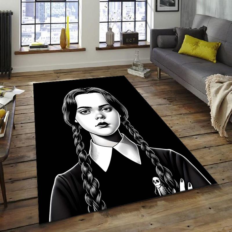 1pc Wednesday (2) Design Area Rug - Non-Slip, Soft & Cozy Floor Mat for Living Room, Bedroom, Office - Indoor/Outdoor Decorative Carpet