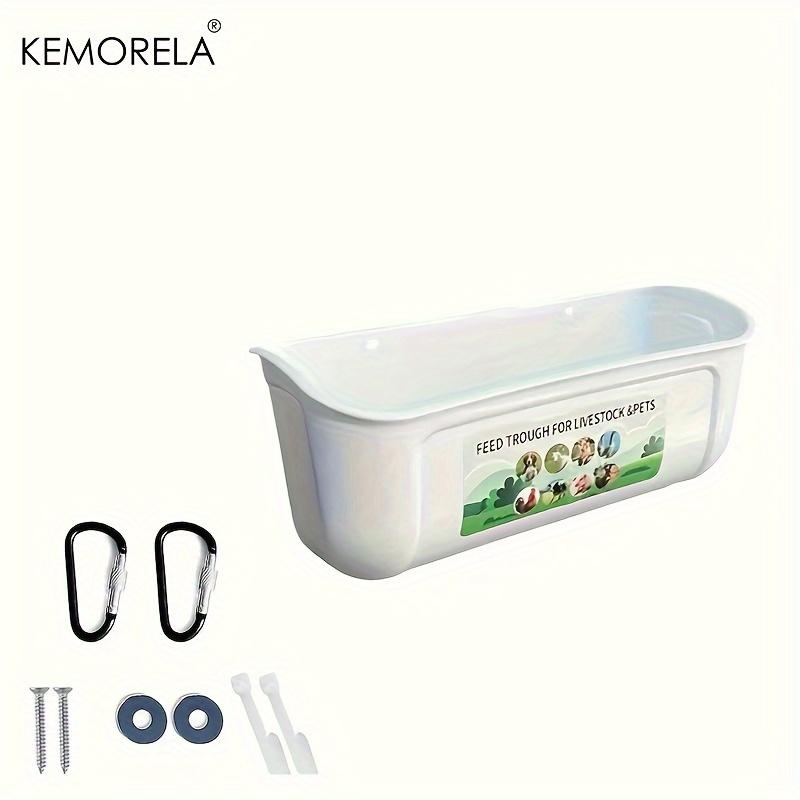 KEMORELA 1pc Large Hanging Chicken Feeder - Mess-Free Design for Farm Poultry Ducks Geese - Durable Fence-Mounted Spacious Basin