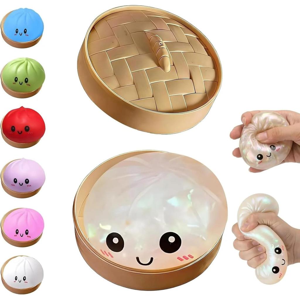 Dumpling Squishy Mystery Box – Stress Relief Toy, Soft & Squeezable, Random Styles, Creative Gift for Kids & Adults