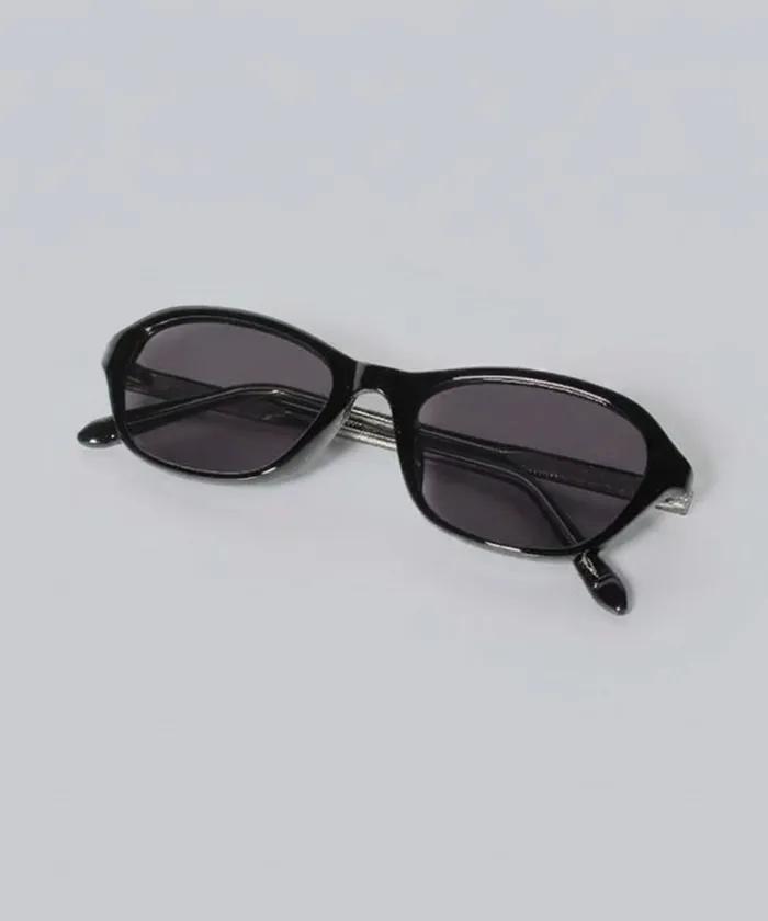 Retro Cat-Eye Oval Sunglasses(Black)