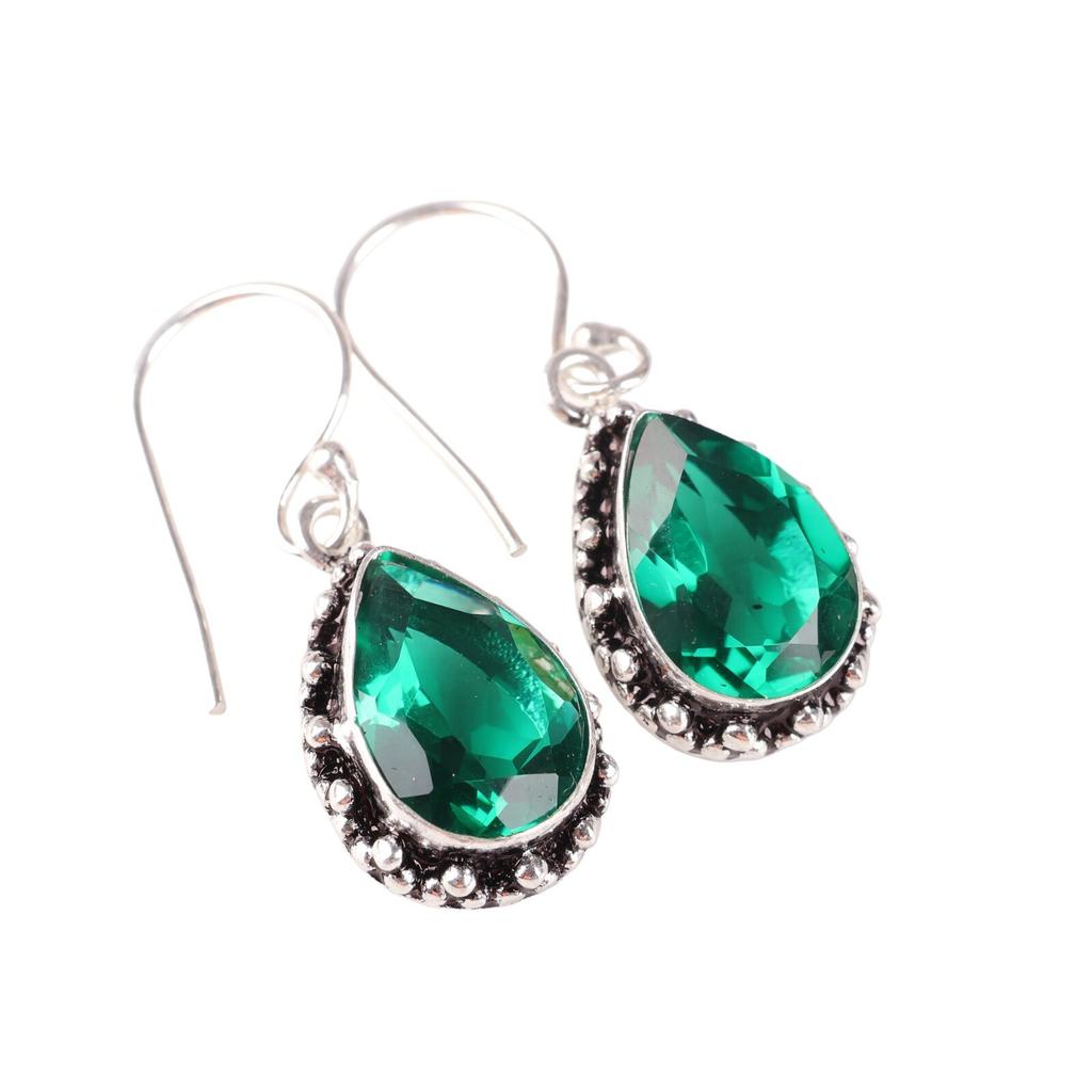 Chromdiopsid Edelstein 925 Sterlingsilber Handgefertigte Ohrringe Muttertagsgeschenk EE-97-2