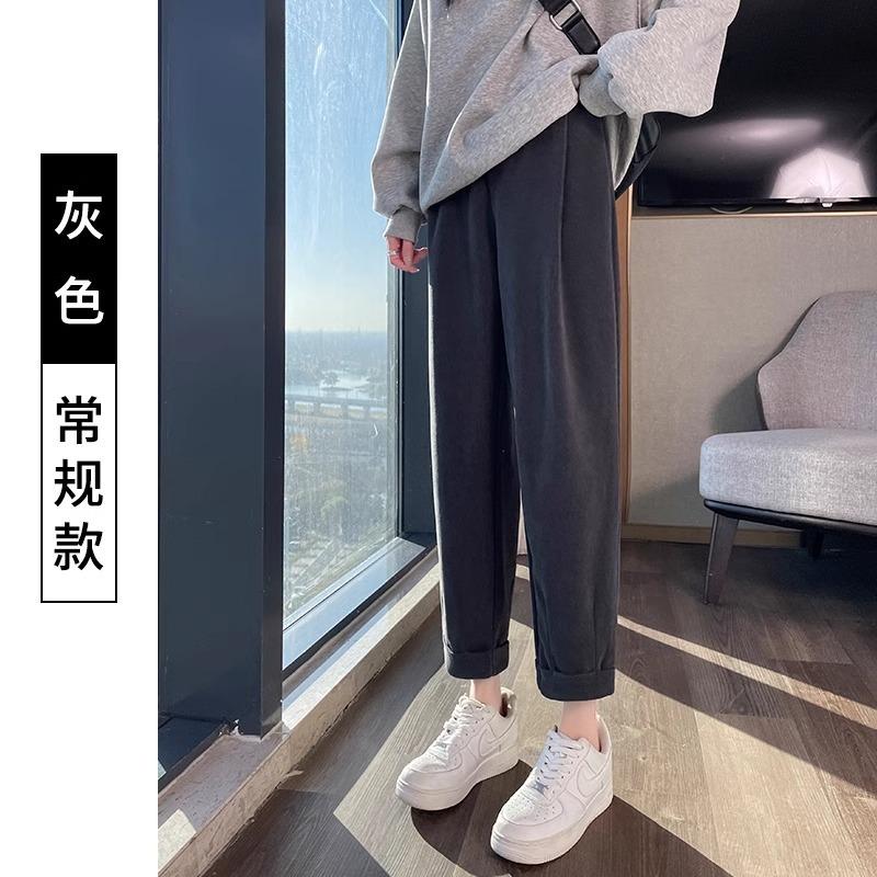 Black Pipe Harlan Pants Women's Spring and Autumn Clothes New Fat Mm Loose and Thin High Waist Straight Casual Radish Pants