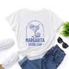 Social Club Cotton T-Shirt Short Sleeve Round Neck Women 2d Print Tops